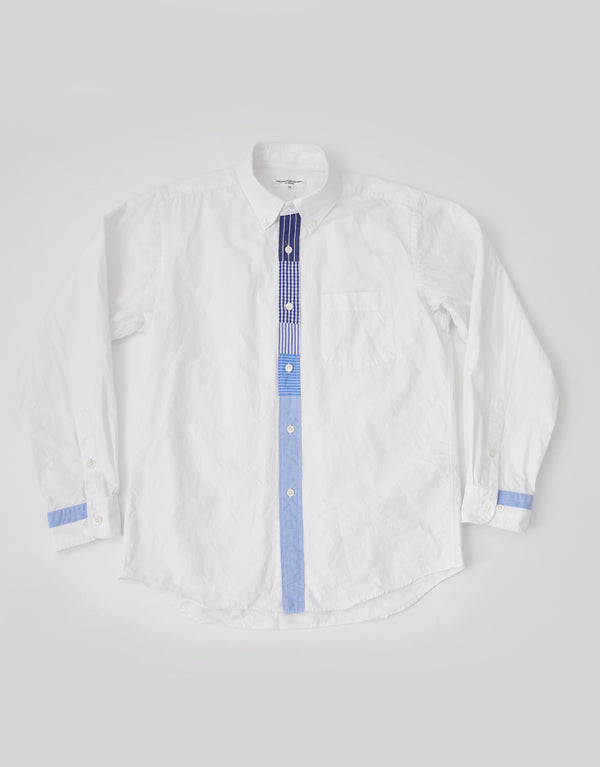 ブロードの前立てパッチワークシャツ